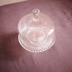 Vintage crystal cake stand with stem base like new