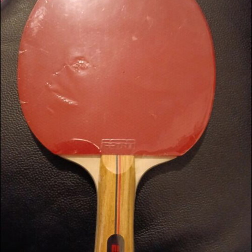 Ping Pong Racket ESPN new, anatomical handle, red rubber
