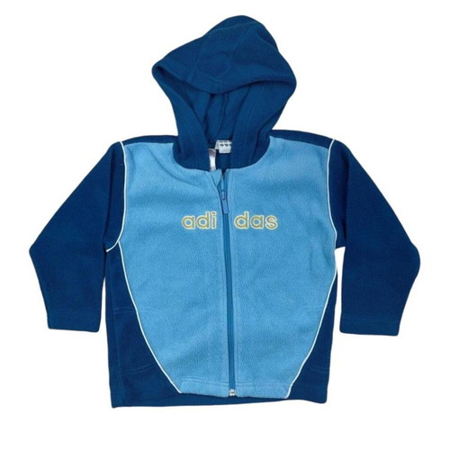 Adidas vintage kids fleece jacket hooded boys size 104