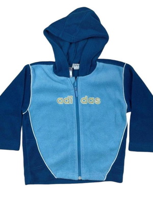 Adidas vintage kids fleece jacket hooded boys size 104