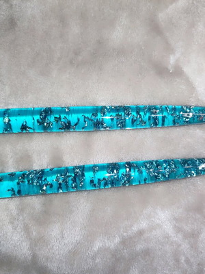 Vintage decorative candles set of two, turquoise lucite, new
