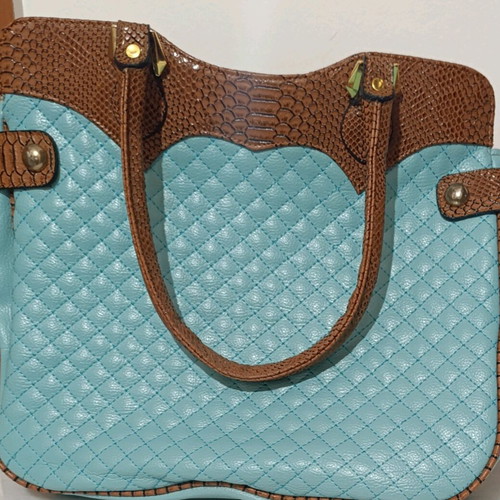 Guess handbag like new, brown and turquoise