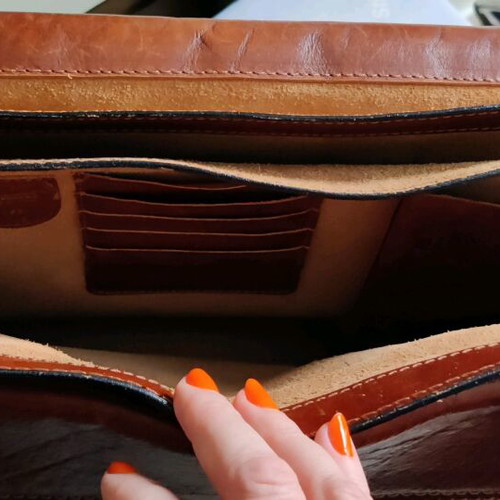 I santi leather briefcase like new