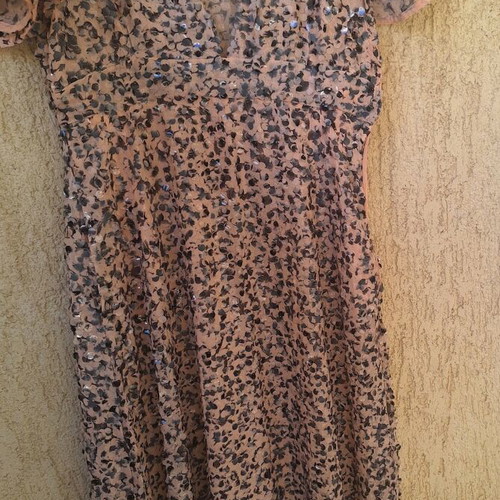 Coctail Zara dress with sequins like new, black and beige