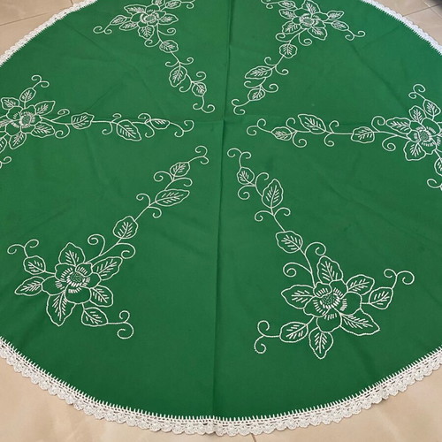 Decorative round handmade embroidery vintage like new