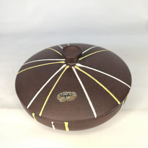 Vintage ceramic bowl with lid Jasba, like new, 1960s design