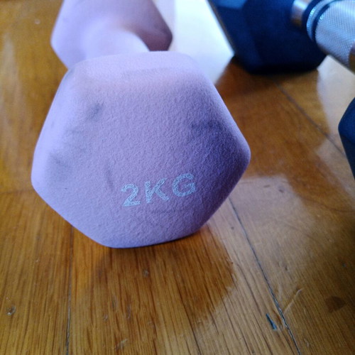 Dumbbells like new, set of 5 kg and 2 kg weights
