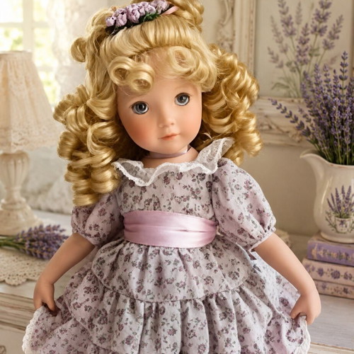 Dianna Effner Lavender porcelain doll like new