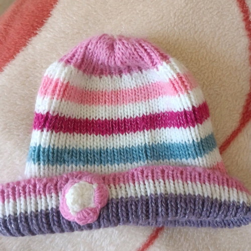 Knitted hats like new, 1+1 gift, pink and multicolored