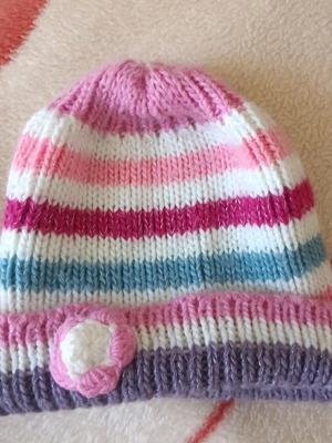 Knitted hats like new, 1+1 gift, pink and multicolored