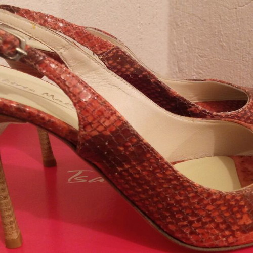 Peep Toe Tsakiris Mallas leather shoes size 39, heel height 10 cm, new, pink