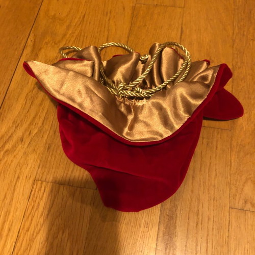 Velvet red pouch with gold cord like new