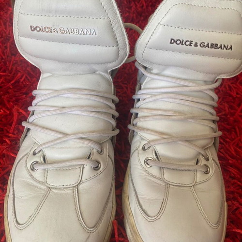 Dolce & Gabbana leather boots used, white color, size 43