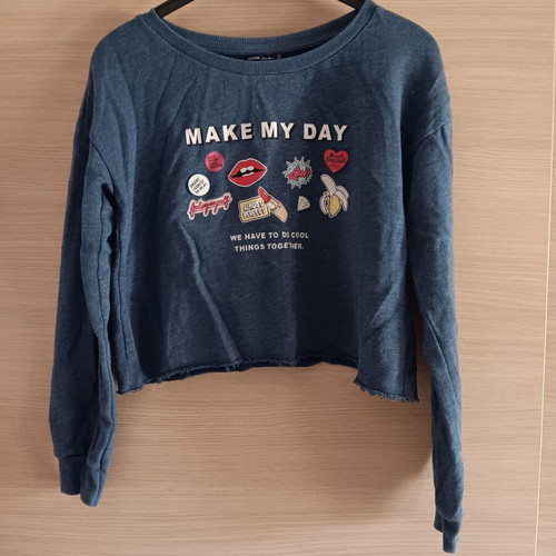 Bershka women's blouse used, size M, blue