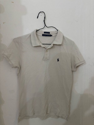Ralph Lauren White-Light Grey T-Shirt Like New, Size M