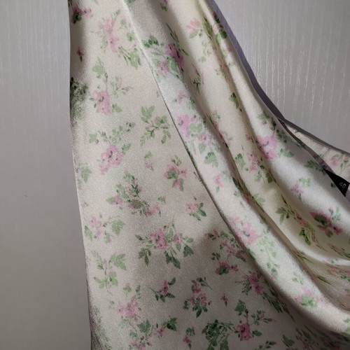 Gina Tricot satin top new with floral pattern and cowl neck