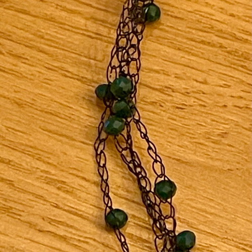 Handmade knitted necklace with beads new