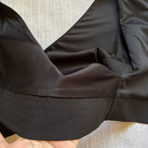 Zara black faux-wrap crop top with exposed back zip, size M