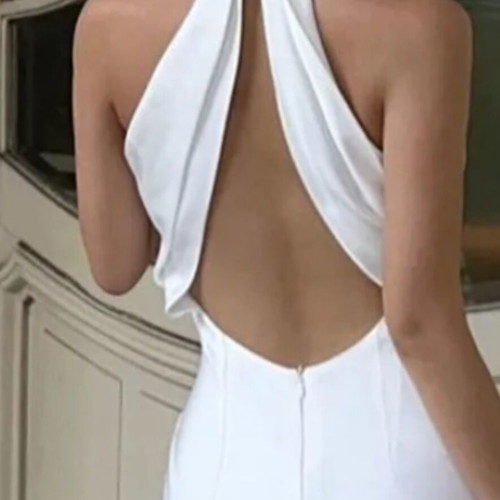 asos white backless dress Semi Backless Lace Dress - White / Black - Love that Boho main image 0