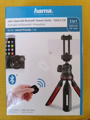 Table tripod with Bluetooth remote shutter Solid II 21B for smartphone new