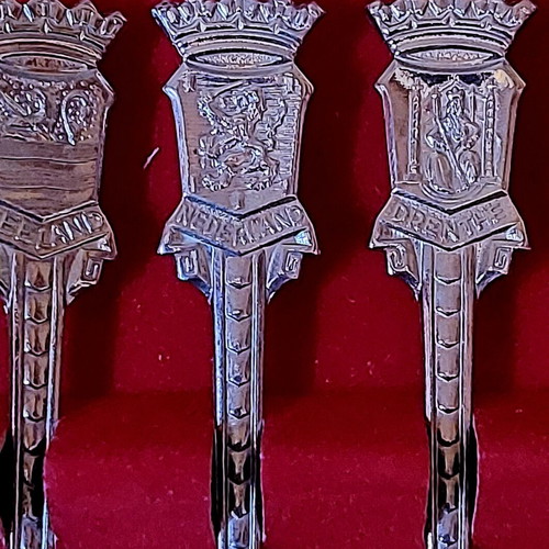 Vintage Dutch Collectible Set of 12 Spoons Made in Holland, New