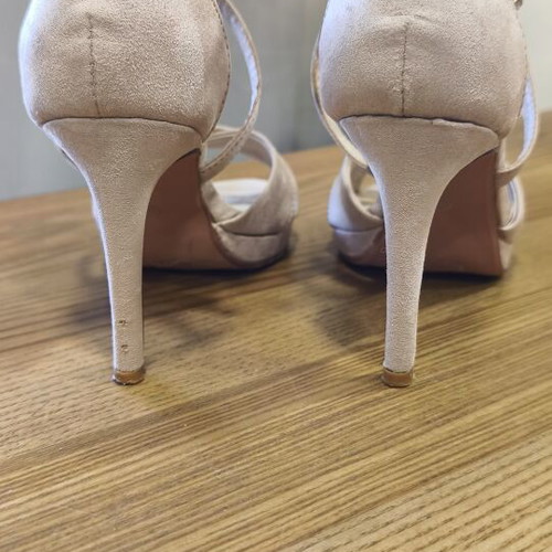 Voi Noi high-heeled sandals used, beige, size 38, 7 cm heel