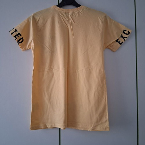 Hashtag boys' short sleeve t-shirt, yellow and black, size S 164 cm