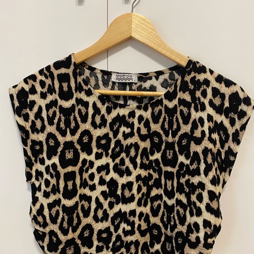 Shop & Co crop top like new with animal print, beige and brown