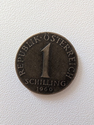Αυστριακό κέρμα 1 Schilling 1960 μεταχειρισμένο με λουλούδι εντελβάις
