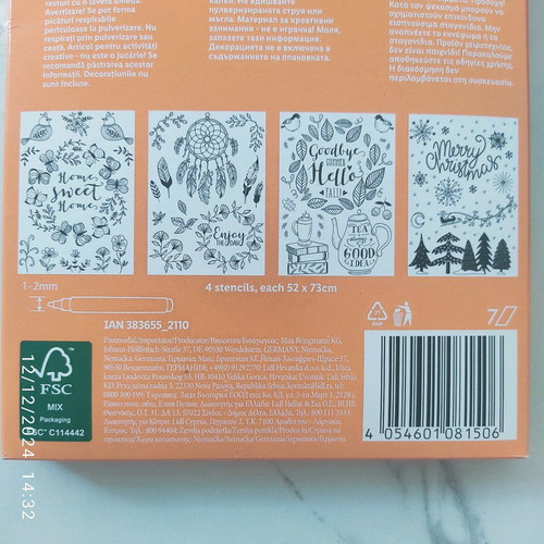 Stencil kit for window painting new with chalk marker