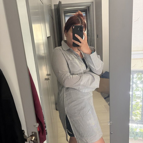 Saint Tropez striped shirt dress size L like new