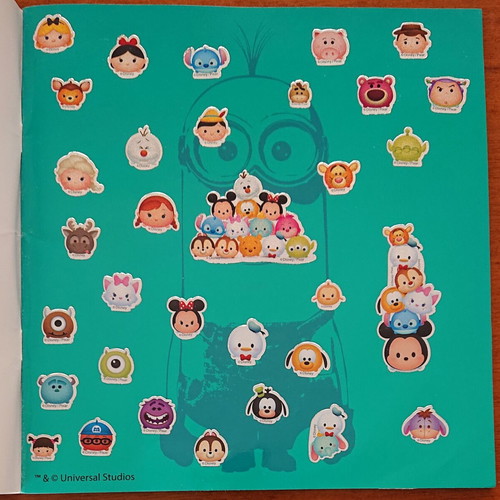 Minions sticker album used, half completed by GIM S.A.