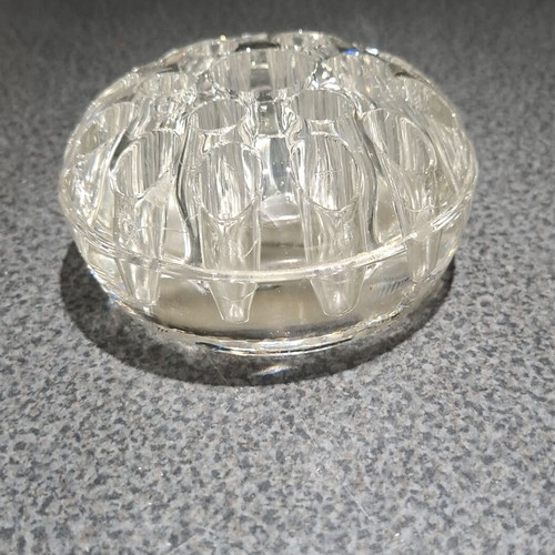 Crystal Flower Frog with 19 Holes like new, vintage pressed glass