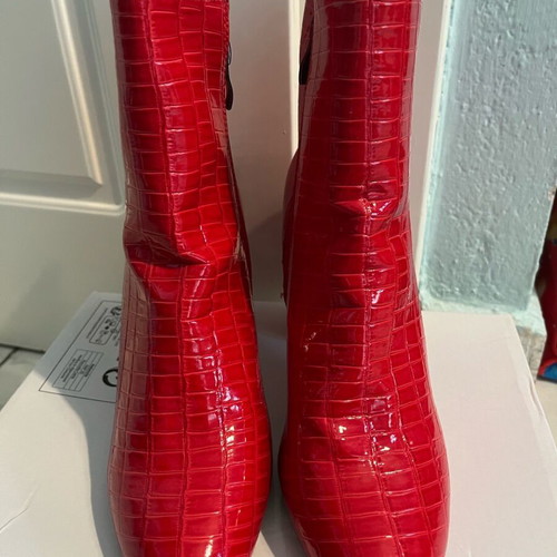 Patent leather ankle boots new, red size 38