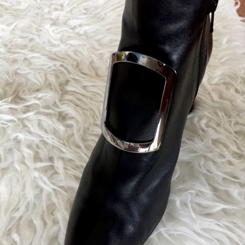 Brunate leather handmade ankle boots size 36.5 with silver buckle