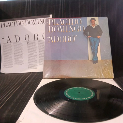 Placido Domingo Adoro vinyl record used with insert