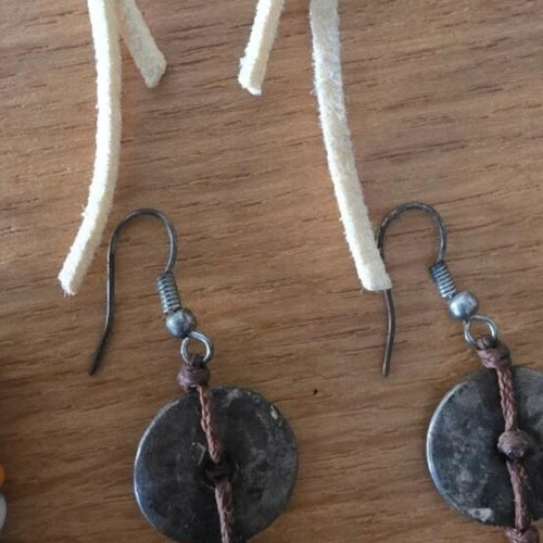 Boho earrings set used, 11 pairs multicolor