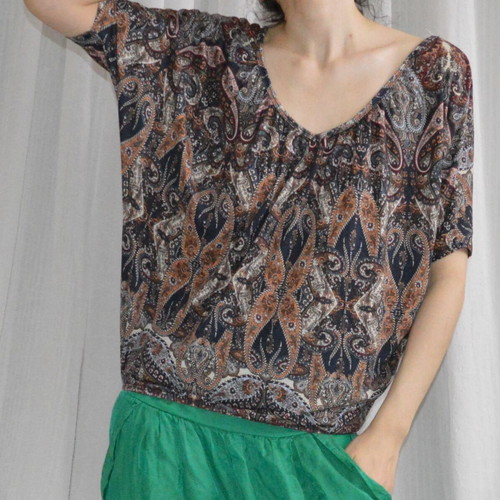 Bershka Paisley Print Boho Top Size M like new