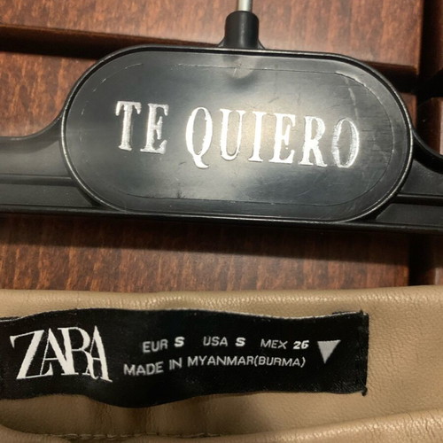 Zara beige leather pants like new, size S