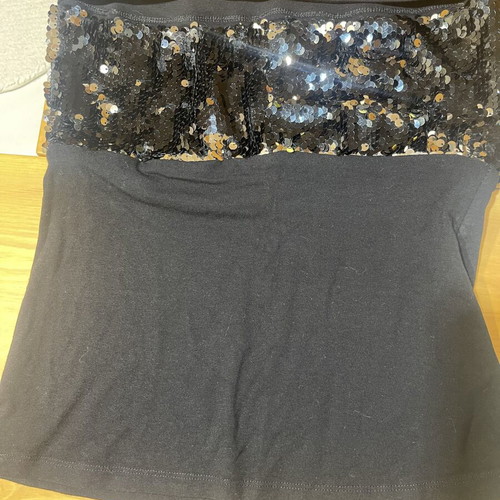 Strapless top with sequins Scandalo size S like new, black