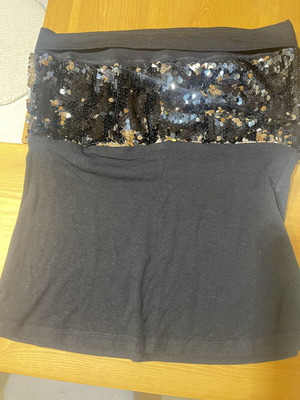 Strapless top with sequins Scandalo size S like new, black