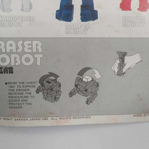 Gakken Transformer School Robot Myzar new eraser