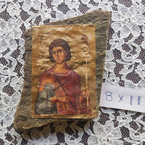 Stone icon of Saint Fanourios like new