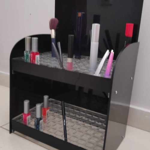 Plexiglass tabletop stand two-tier with 144 organizing slots like new