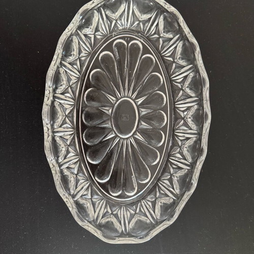 Crystal oval bowl French made in like new condition