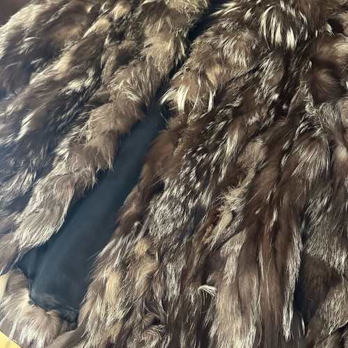 Authentic Italian Fur Leather Jacket used No. S-M