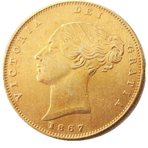 Half English Pound Coin 24K Gold Plated Victoria Head New