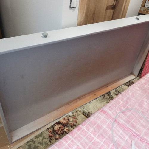 Wooden semi-double bed used with mattress and drawer
