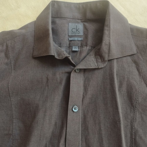Calvin Klein slim fit shirt, brown, size L