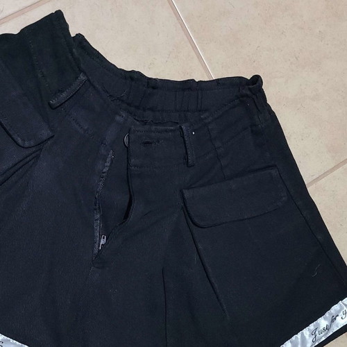 Jean shorts skirt new, high waist with wide legs, elastic waist